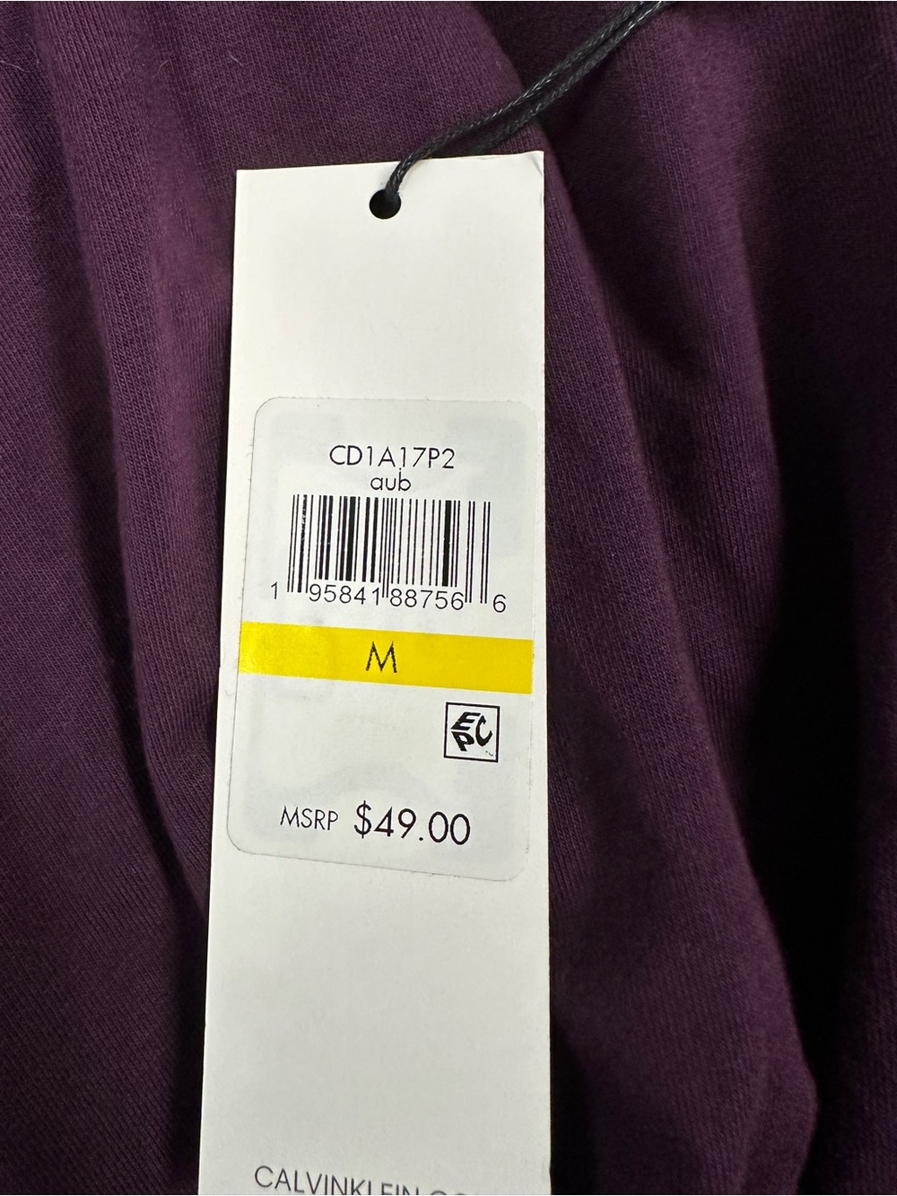 Calvin Klein plum purple lace up front dress with drawstring tie Size M NEW - Picture 11 of 12